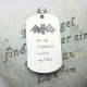 Man's Dog Tag Bat Name Necklace