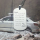 Man's Dog Tag Love and Family Theme Name Necklace