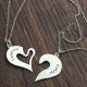 Personalised Breakable Heart Name Necklace for Couples Silver