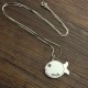 Fish Necklace Engraved Name Sterling Silver