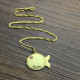 Kids Fish Name Necklace 18ct Gold Plated