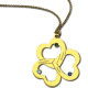 Birthstone Triple Heart Necklace Engraved Name in 18ct Gold Plated