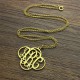 Personalised Cut Out Clover Monogram Necklace 18ct Gold Plated