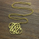 Personalised Cut Out Clover Monogram Necklace 18ct Gold Plated