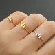 Custom Midi Initial Letter Ring 18ct Gold Plated