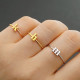 Custom Midi Initial Letter Ring 18ct Gold Plated