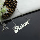 Personalised 18ct Solid White Gold BANANA Font Style Name Necklace