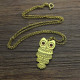 Cute Birthstone Owl Name Necklace 18ct Gold Plated