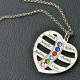 Moms Necklace With Kids Name  Birthstone In Sterling Silver