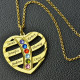 Mothers Necklace With Children Names  Birthstones 18ct Gold Plated