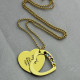 Heart Birthstones Necklace For Mother In Gold