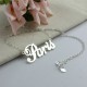 Paris Hilton Style Name Necklace 18ct Solid White Gold Plated
