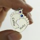Personalzied Baby Feet Name Necklace with Birthstone Silver