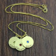 Mother's Disc and Birthstone Charm Necklace 18ct Gold Plated