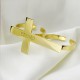 Engraved Name Two finger Cross Ring 18ct Gold Plated