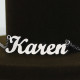 Solid 18ct White Gold Plated Karen Style Name Necklace