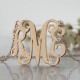 Custom 18ct Rose Gold Plated Monogram Initial Necklace