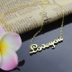 Personalised 18ct Gold Plated French Font I Love You Name Necklace