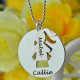 Mother Daughter Necklace Set Engraved Name Sterling Silver