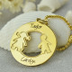 Circle Necklace Engraved Children Name Charms 18ct Gold Plated Silver925