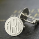 Personalised Mens Cufflinks Block Monogram Sterling Silver