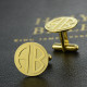 Cufflinks for Men with Block Monogram 18ct Gold Plated