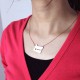 Custom Oregon State USA Map Necklace With Heart  Name Rose Gold