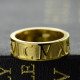 18ct Gold Plated Roman Numeral Date Rings