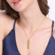 Vetical Roman Bar Necklace 18ct Gold Plated