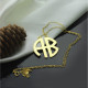 Two Initial Block Monogram Pendant 18ct Gold Plated