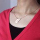 West Virginia State Shaped Necklaces With Heart  Name Rose Gold