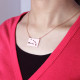 Custom Hawaii State Shaped Necklaces With Heart  Name Rose Gold