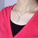 Custom New Jersey State Shaped Necklaces With Heart  Name Rose Gold