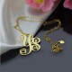 Personalised 18ct Gold Plated Vine Font 2 Initial Monogram Necklace