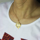 Gold Plated Silver Latin Style Circle Cross Necklace with Any Names