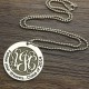 Personalised Class Graduation Monogram Necklace Sterling Silver