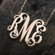 Custom 18ct Rose Gold Plated Monogram Initial Necklace