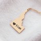 Idaho State USA Map Necklace With Heart  Name Rose Gold