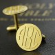 Cool Mens Cufflinks with Monogram Initial 18ct Gold Plated
