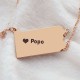 Personalised PA State USA Map Necklace With Heart  Name Rose Gold