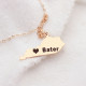 Custom Kentucky State Shaped Necklaces With Heart  Name Rose Gold