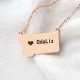 Custom Montana State Shaped Necklaces With Heart  Name Rose Gold
