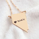 Custom Nevada State Shaped Necklaces With Heart  Name Rose Gold