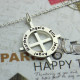 Silver Latin Style Circle Cross Necklace with Any Names