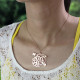 Butterfly and Vines Monogrammed Necklace 18ct Rose Gold Plated