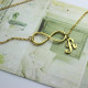 Infinity Knot Initial Necklace 18ct Gold plating