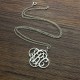 Personalised Cut Out Clover Monogram Necklace Sterling Silver
