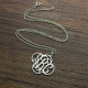 Personalised Cut Out Clover Monogram Necklace Sterling Silver