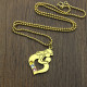 Personalised Mother Child Necklace with Birthstone Gold Plated Silver