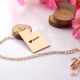 Custom Utah State Shaped Necklaces With Heart  Name Rose Gold